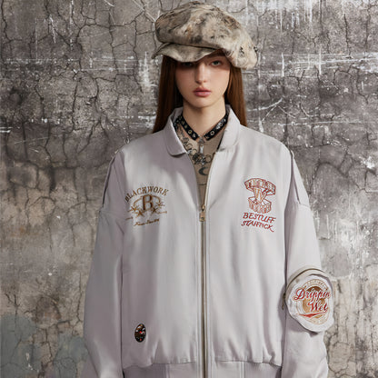 Lapel Baseball Uniform Jacket Men