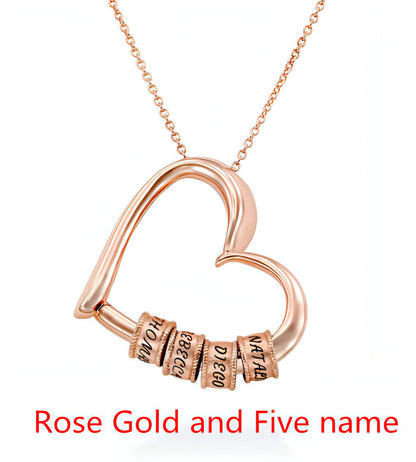 Thanksgiving Heart Love Beaded Pendant Necklace – Elegant & Meaningful Jewelry