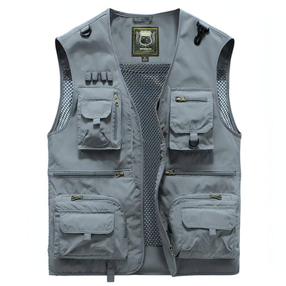 Chaleco safari chaqueta multibolsillos hombre