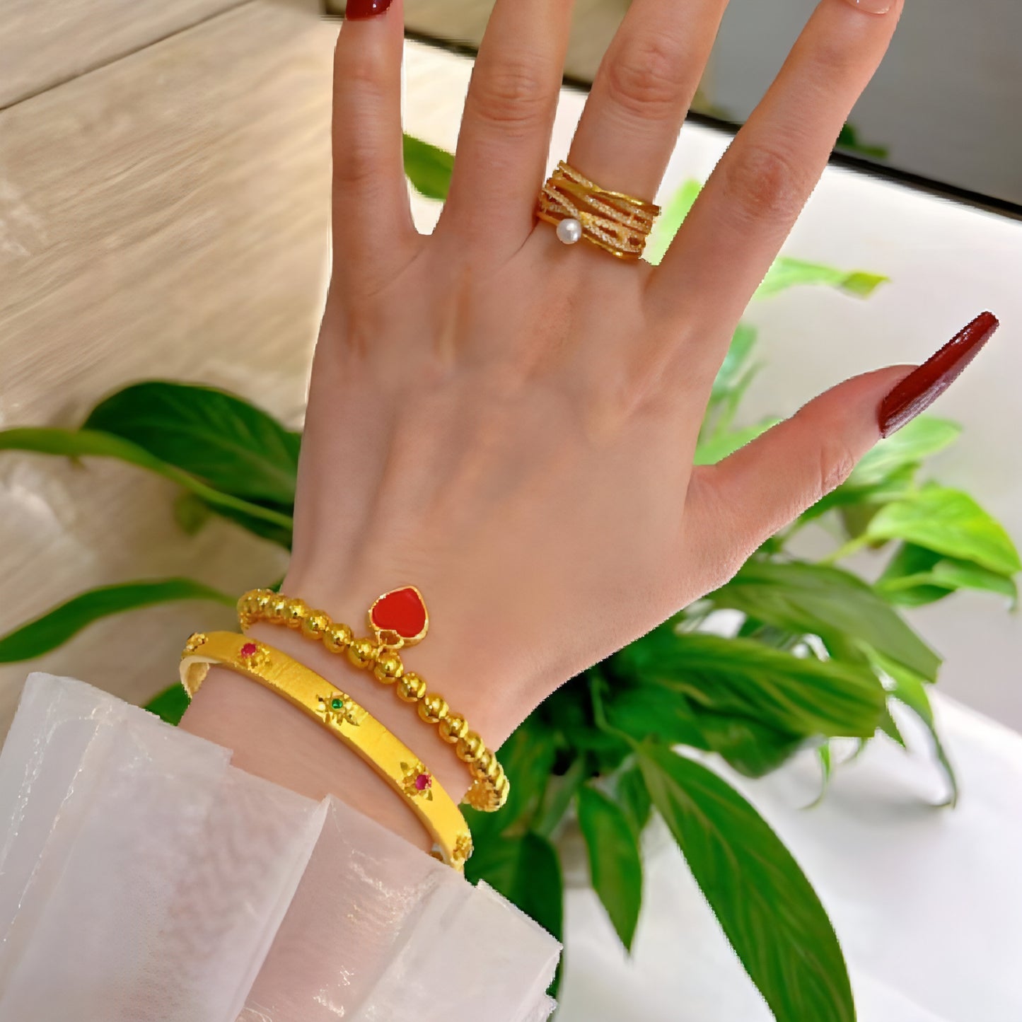 Modisches Armband aus reinem Gold für Damen