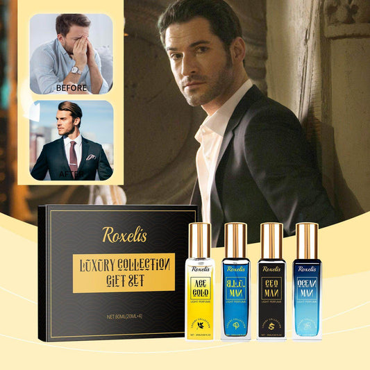 Roxelis™ Men’s Luxury Collection – 4 Scents of Power. One Signature Gift.