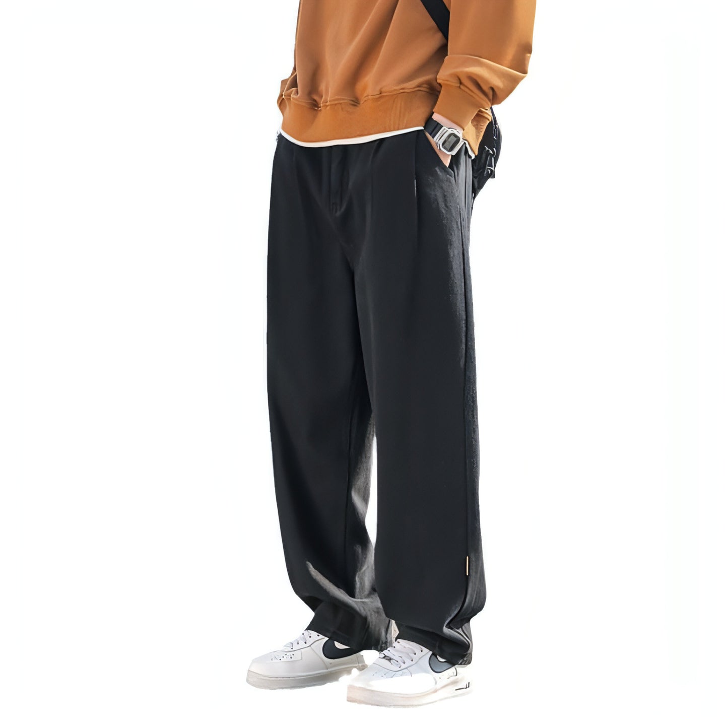Cotton Pants Men's Casual Straight-leg Pants (Jeans)