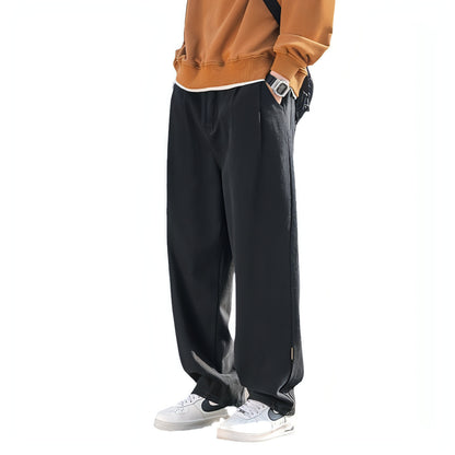 Cotton Pants Men's Casual Straight-leg Pants (Jeans)