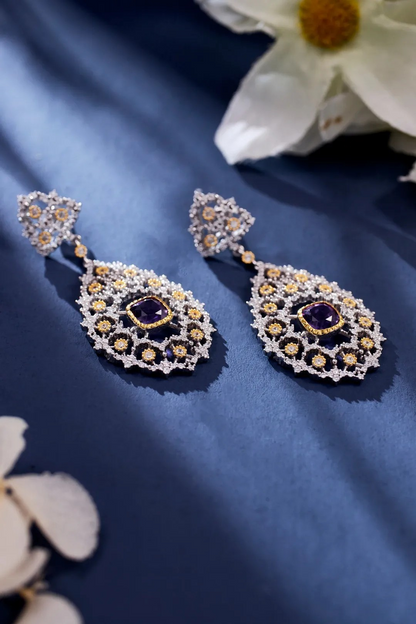 Luxury Custom 925 Silver Blue Luxury Earrings