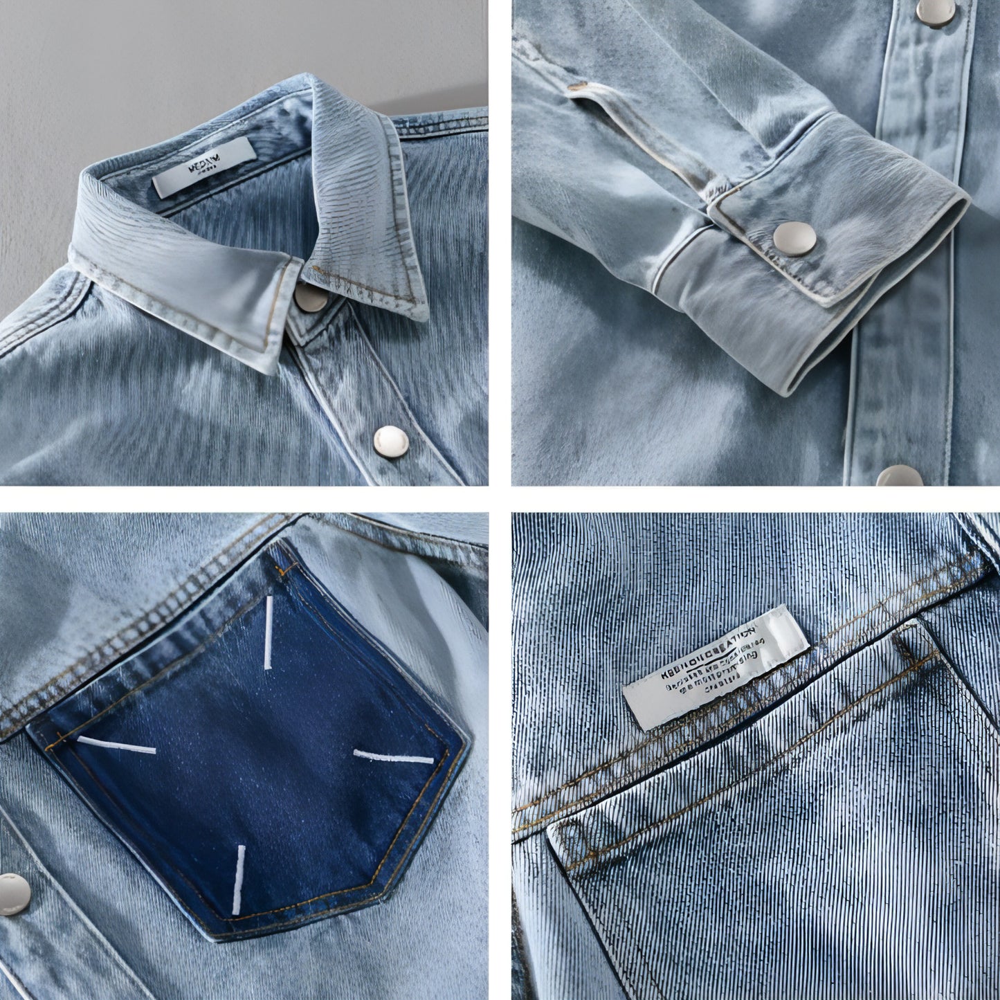 Modisches, langärmeliges Retro-Denim-Hemd für Herren