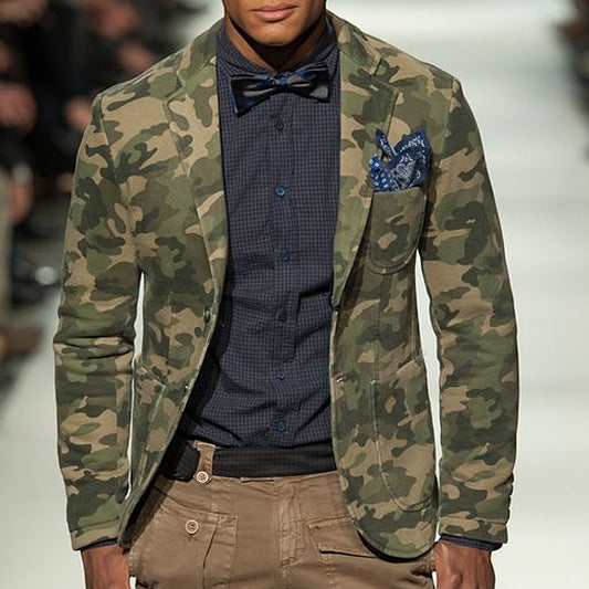 CamouflageStyle™ Men's Leisure Suit – Modern Elegance with Digital Print