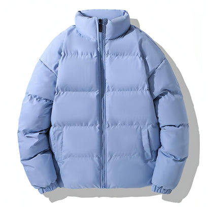 Chaqueta informal de algodón acolchado de color liso para hombre