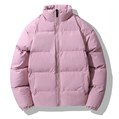 Chaqueta informal de algodón acolchado de color liso para hombre