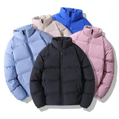 Chaqueta informal de algodón acolchado de color liso para hombre