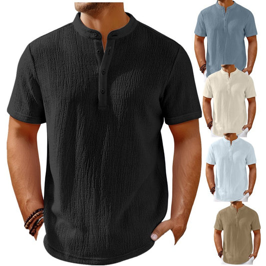 Striped Cotton-Linen Henley – Haute Edition 25