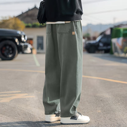 Cotton Pants Men's Casual Straight-leg Pants (Jeans)