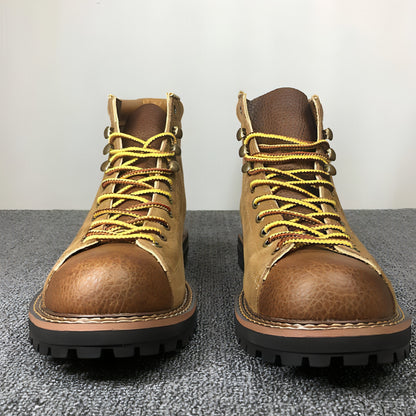 Autumn And Winter Men's Round Toe Fashion Casual Leather Shoes Martin Boots