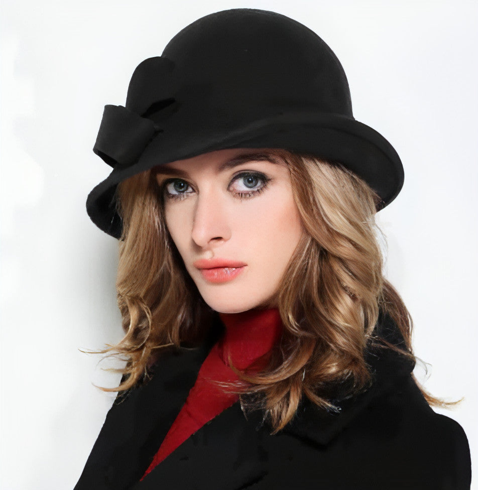 Woolen Big Bow Dome Fisherman's Basin Hat
