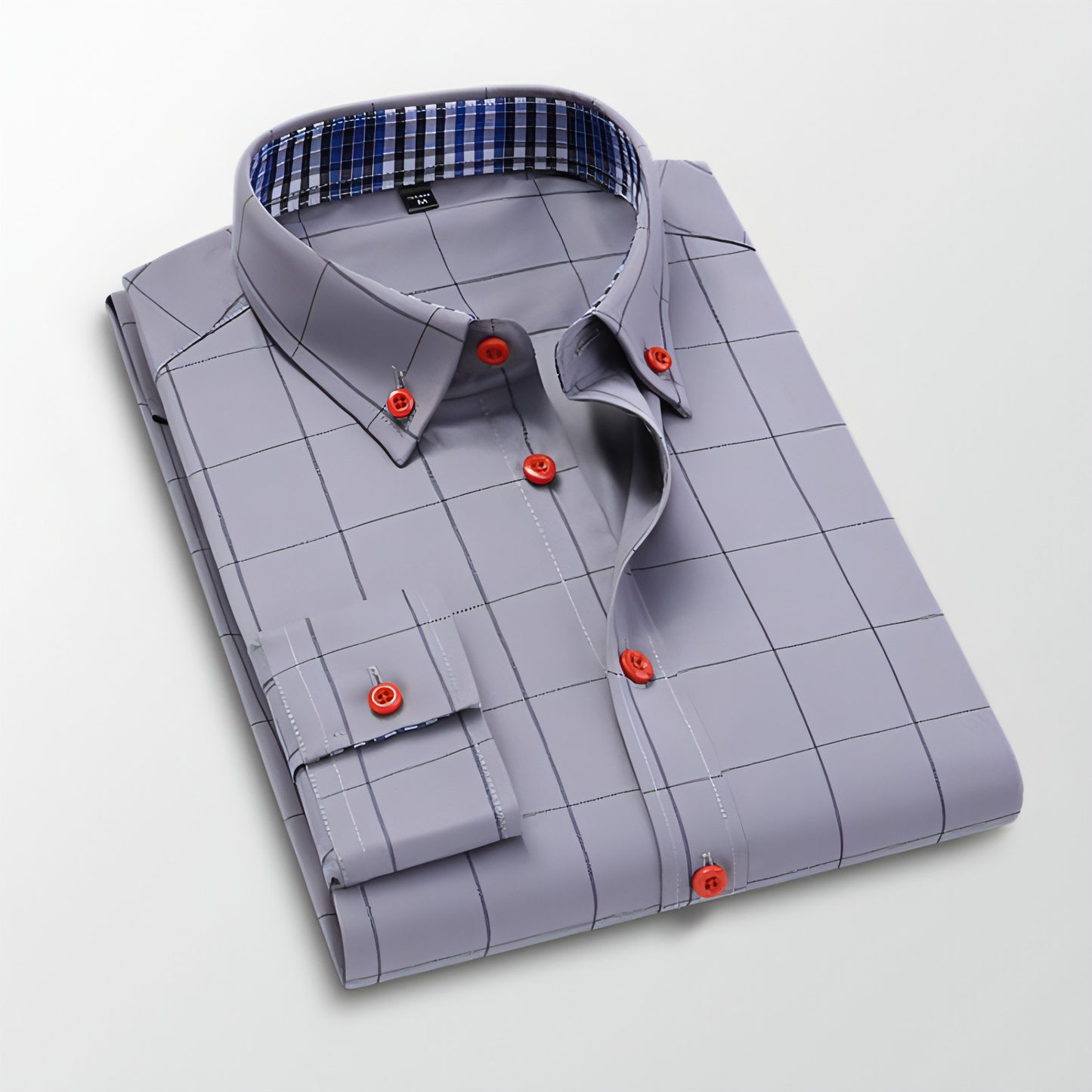 Fall Men's DressShirt Long Sleeve Casual Slim Fit