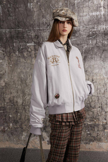 Lapel Baseball Uniform Jacket Men