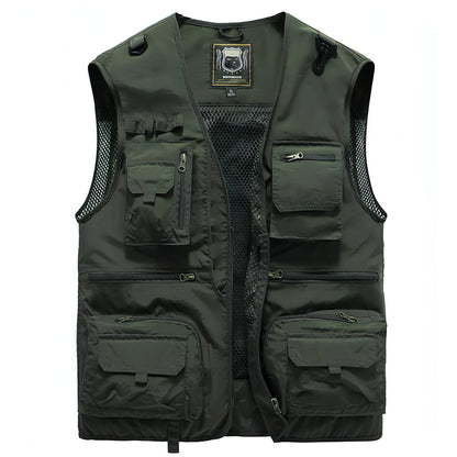Chaleco safari chaqueta multibolsillos hombre