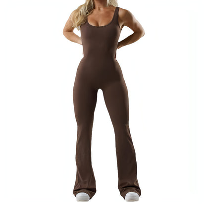 Tight Yoga Bodysuit Casual Hollow Seamless Women (Leggings)