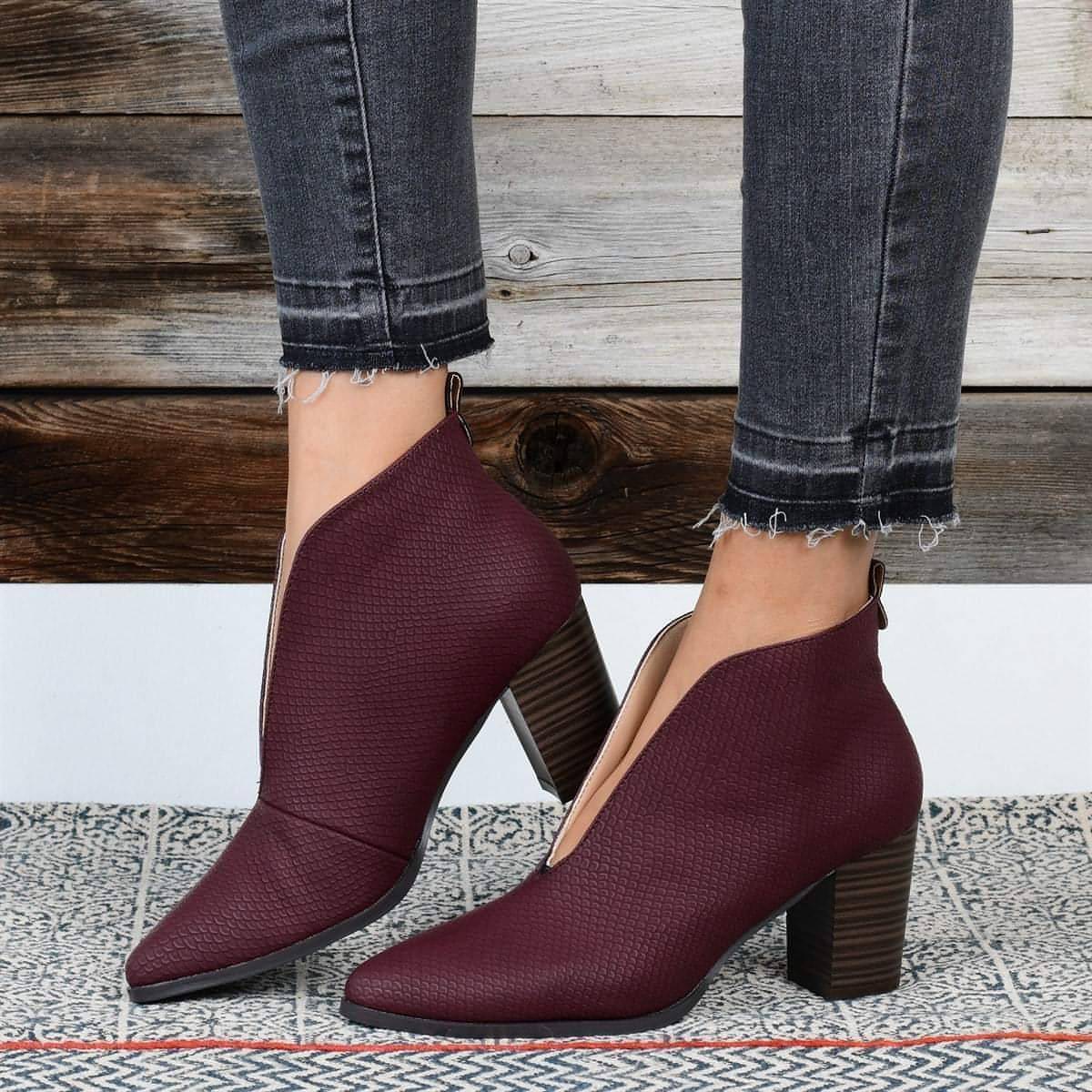 Retro Square Toe Casual Large Size Single Shoe Mid Heel