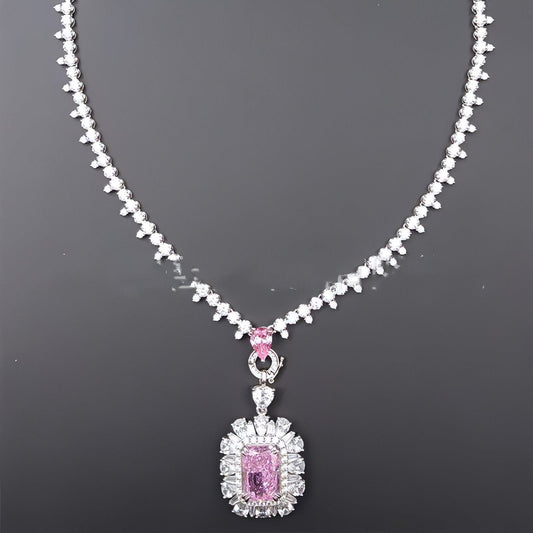 Zhou Hengfu Jewelry S925 Silver Cubic Zirconia Halsband Halsband Kvinnor