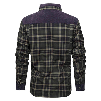Verdickte Jacke mit klassischem kariertem Flauschfleece-Innenfutter